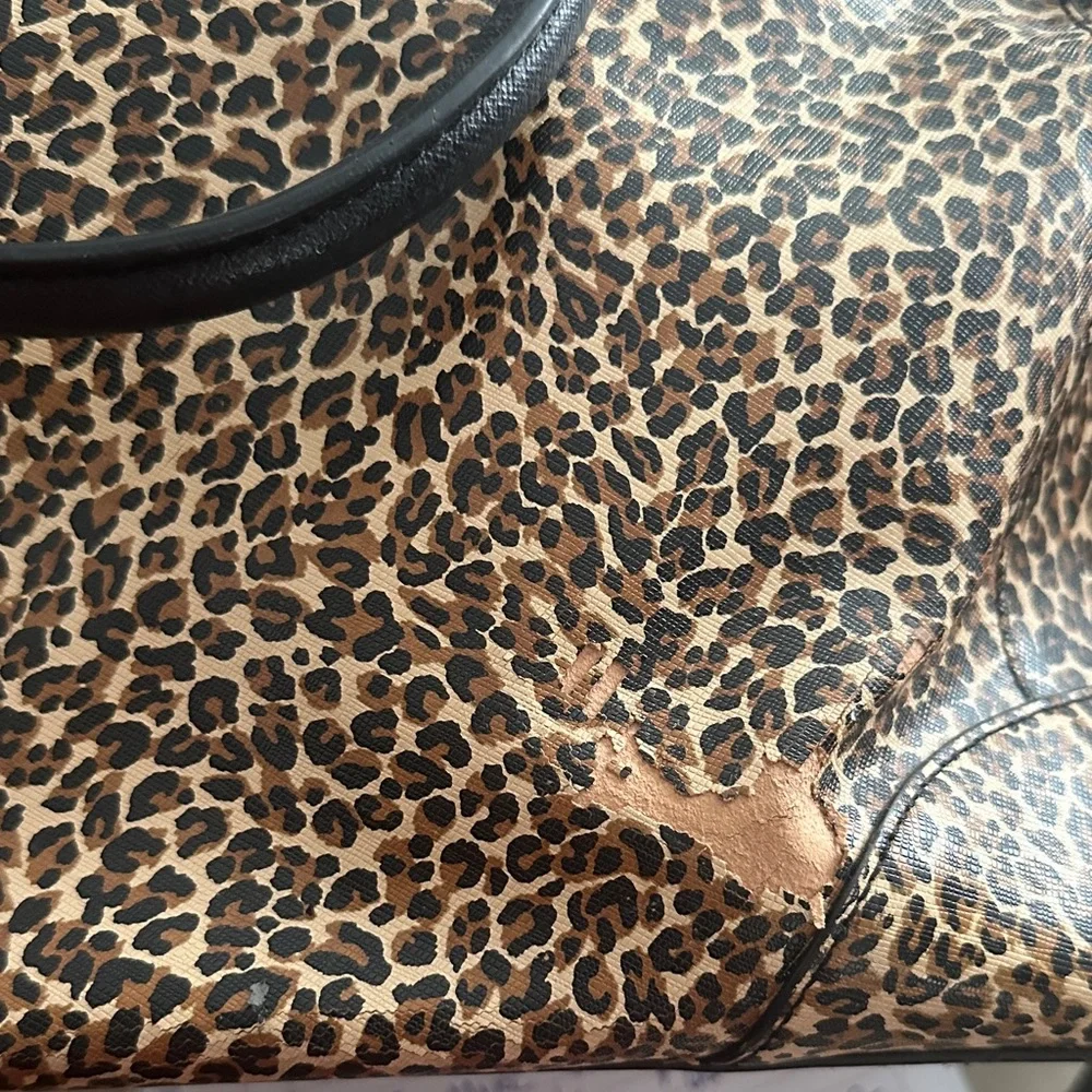 Tory Burch Leopard Print Bag with Black Accents